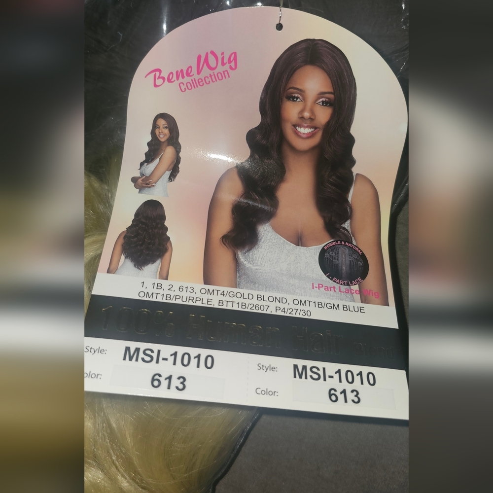 NWOB BENE WIG 100% HUMAN HAIR BLEND 613 WIG STYLE MSI-1010